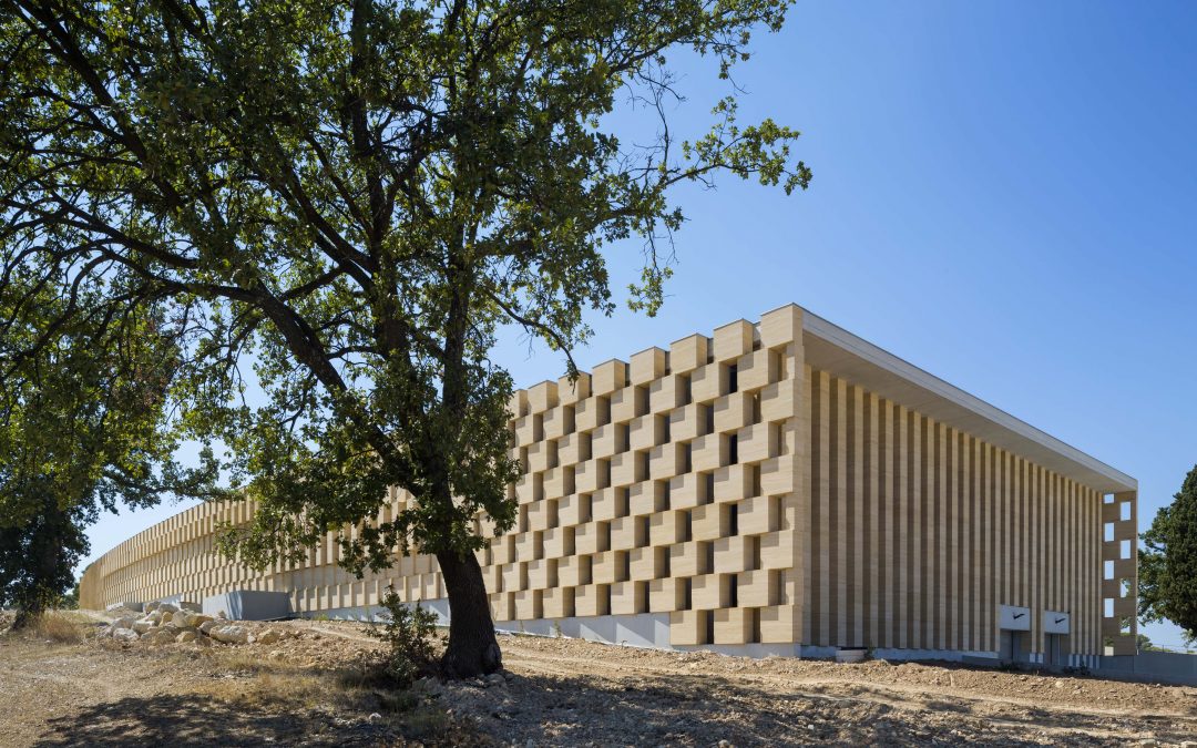This winery holds its own with a self-supporting limestone facade